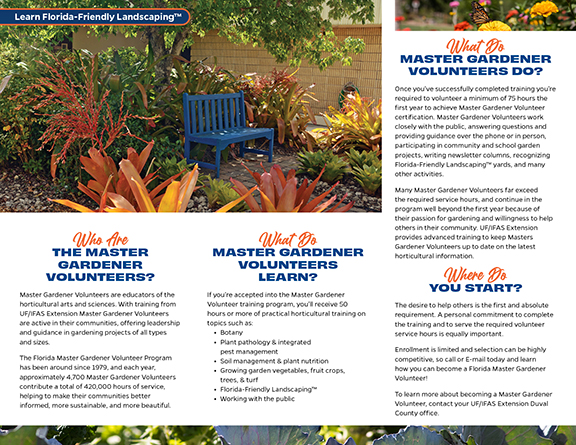 Master Gardener Volunteer Brochure Back Sample
