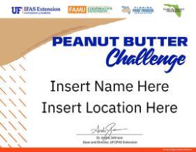 Peanut Butter Challenge Certificate
